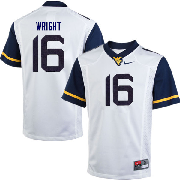 NCAA Men's Winston Wright West Virginia Mountaineers White #16 Nike Stitched Football College Authentic Jersey PD23N77IK